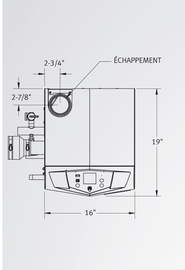 dimension gas boiler top