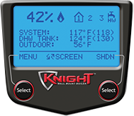 screen LCD blue Lochinvar gas boiler
