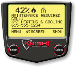 screen LCD jyellow Lochinvar gas boiler